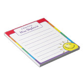 Bloc-note Cute Arc-En-Ciel Bande Et Soleil De Professeur (Incliné)