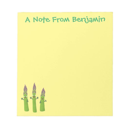 Bloc-note Cute asperges chantant un trio végétal dessin anim (Devant)