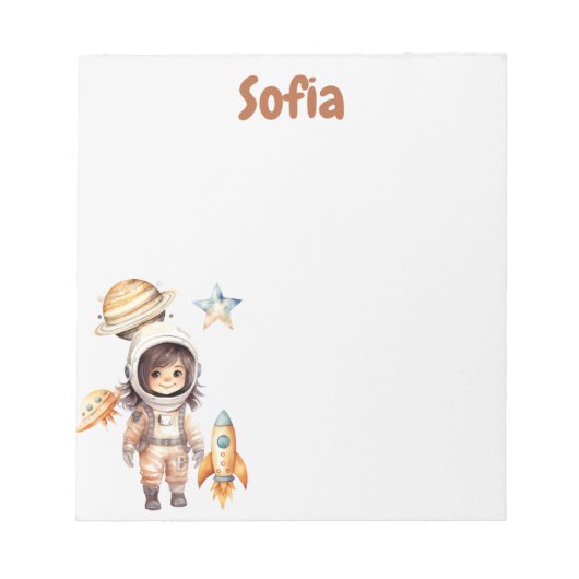 Bloc-note Cute astronaute Space Adventure personnalisée (Devant)