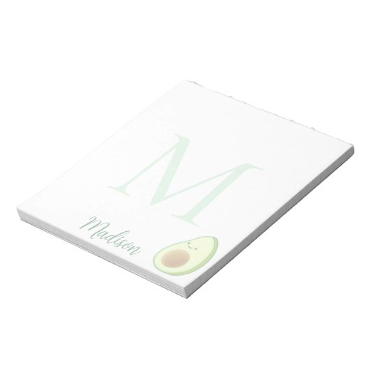 Bloc-note Cute Avocado Custom Name Initial  (Tourné)