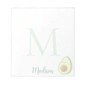 Bloc-note Cute Avocado Custom Name Initial  (Devant)