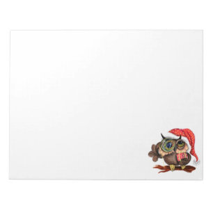 Bloc-note Cute Baby Owl In Christmas Hat and Venin For You