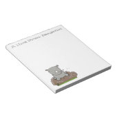 Bloc-note Cute baby rhino green cartoon illustration (Incliné)