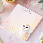 Bloc-note Cute Barn Owl Pastel Feathes Nom personnalisé
