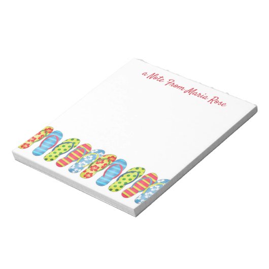 Bloc-note Cute Beach Flip Flops Moderne Simple Chic (Tourné)