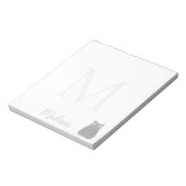 Bloc-note Cute Black Cat Custom Name Initial (Tourné)