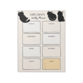 Bloc-note Cute Black Cats Planificateur hebdomadaire Personn (Tourné)