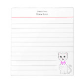 Bloc-note Cute Blanc Chat Lined (Devant)