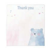 Bloc-note Cute Bleu Ours doux pastel arrière - plan (Devant)