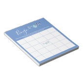 Bloc-note Cute Blue Clothesline garçon Baby shower Bingo Jeu (Incliné)