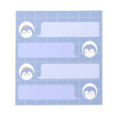 Bloc-note Cute Blue Penguin Notepad | Minimal Grid Me (Devant)