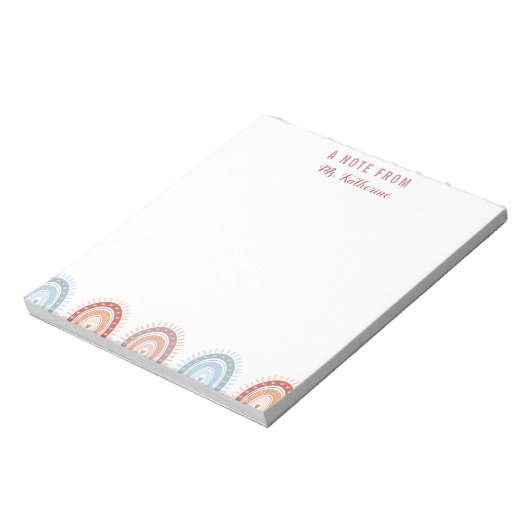 Bloc-note Cute Bohemian Rainbow Enseignant (Tourné)