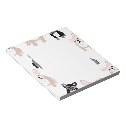 Bloc-note Cute Bulldog Pattern (Incliné)
