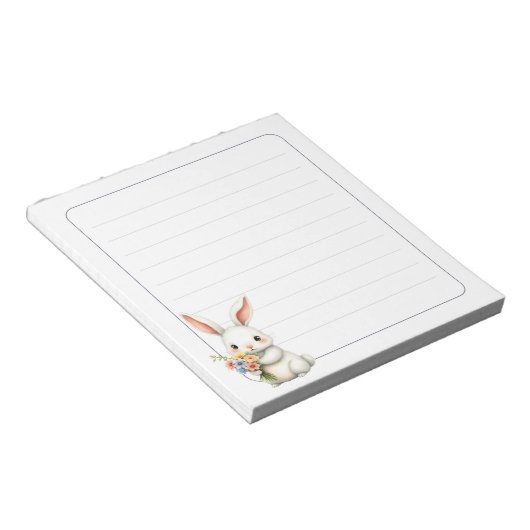 Bloc-note Cute Bunny Rabbit Spring Stationery Gift Lined (Incliné)