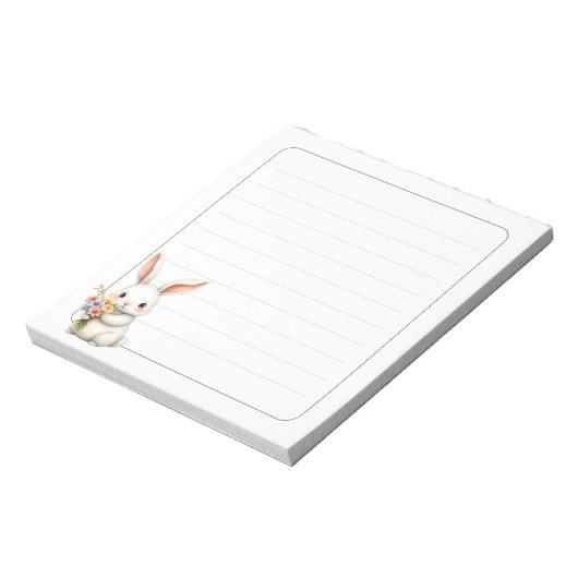 Bloc-note Cute Bunny Rabbit Spring Stationery Gift Lined (Tourné)