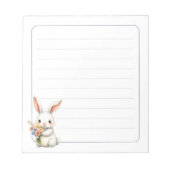 Bloc-note Cute Bunny Rabbit Spring Stationery Gift Lined (Devant)