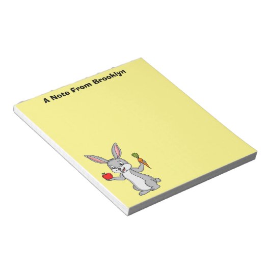 Bloc-note Cute bunny rabbit with vegetables (Incliné)