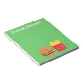 Bloc-note Cute Burger et Frites Amis pour Toujours (Incliné)