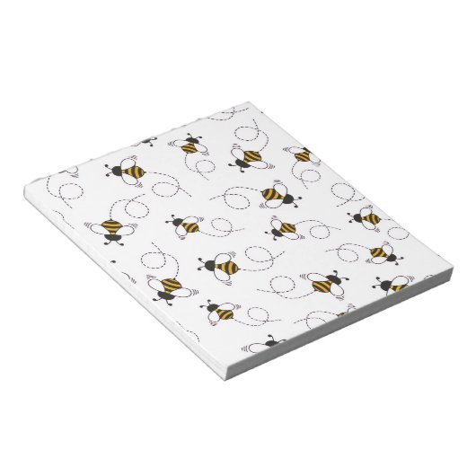 Bloc-note Cute Cartoon Bee Honeybee Seamless Pattern Sticky  (Incliné)