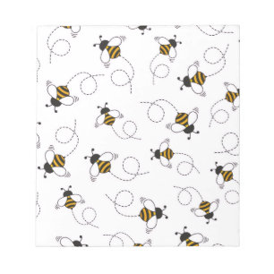 Bloc-note Cute Cartoon Bee Honeybee Seamless Pattern Sticky