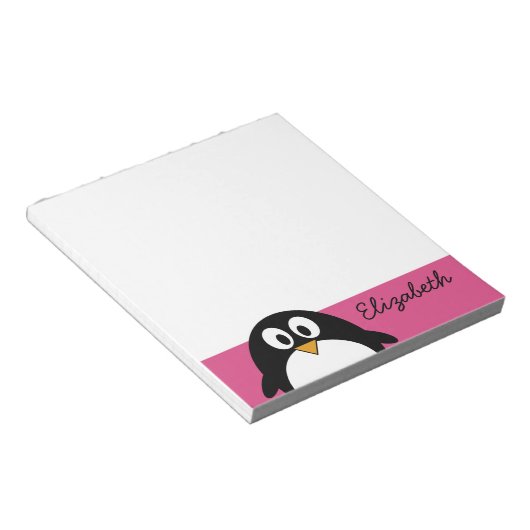 Bloc-note cute cartoon penguin witk background (Incliné)