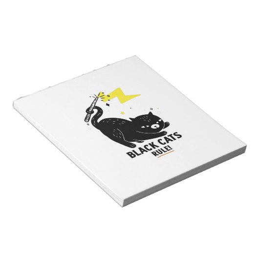 Bloc-note Cute cat kitten black cats rule (Incliné)