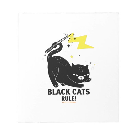 Bloc-note Cute cat kitten black cats rule (Devant)