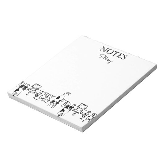 Bloc-note Cute Cats Personalized Notepad (Tourné)