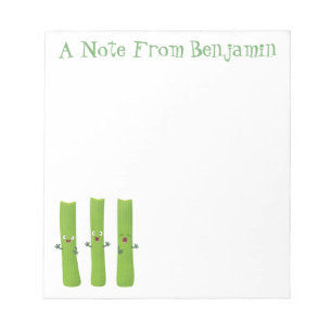 Bloc-note Cute céleri bâtons trio caricature légumes