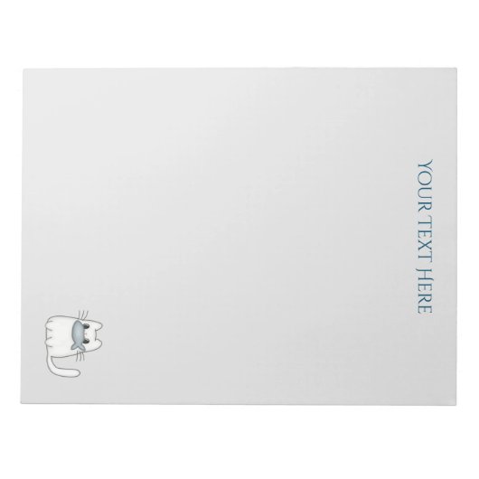 Bloc-note Cute chat avec poisson Prix (Devant)