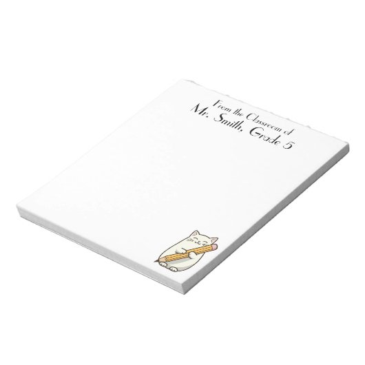 Bloc-note Cute Chat & Crayon, Appréciation de l'enseignant,  (Tourné)