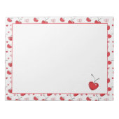 Bloc-note Cute Cherry Hearts Boho Scandinavian Valentine  (Devant)