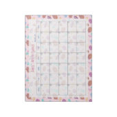 Bloc-note Cute Cheshire Chat Floral Pink Planificateur mensu (Tourné)