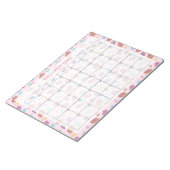 Bloc-note Cute Cheshire Chat Floral Pink Planificateur mensu (Incliné)