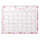 Bloc-note Cute Cheshire Chat Floral Pink Planificateur mensu (Devant)