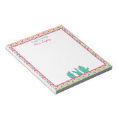 Bloc-note Cute Chevron Cactus Fleurs roses Enseignant (Incliné)
