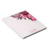 Bloc-note Cute Chic Peony Rose Gras Élégant Floral (Incliné)