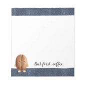 Bloc-note Cute Coffee Bean Faux Blue Jean Denim (Devant)