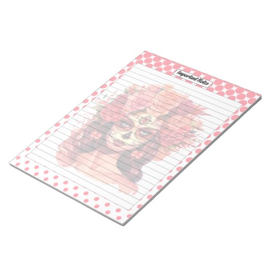 Bloc-note Cute crâne à sucre Notes importantes (Incliné)