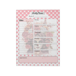 Bloc-note Cute Crâne à sucre Planificateur hebdomadaire