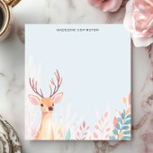 Bloc-note Cute Deer Fawn avec Antlers Nom personnalisé