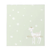 Bloc-note Cute Deer | Sage Green | Noël (Devant)