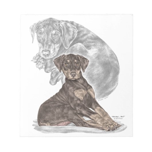 Bloc-note Cute Doberman Pinscher Puppy (Devant)