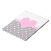 Bloc-note Cute, douce forme de coeur rose, pois rose (Tourné)