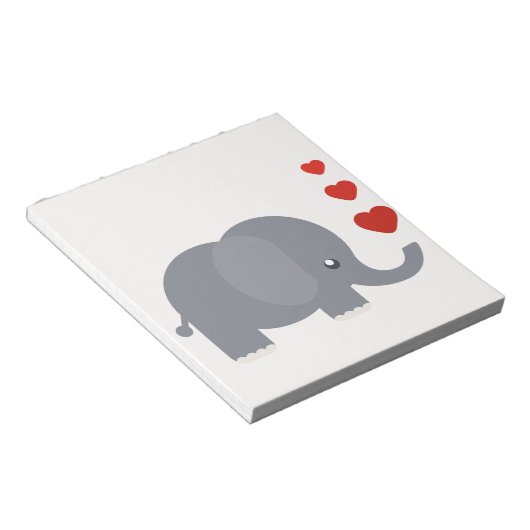 Bloc-note Cute elephant with hewhimsical love (Incliné)