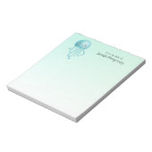 Bloc-note Cute et amusante méduse bleu-vert (Tourné)