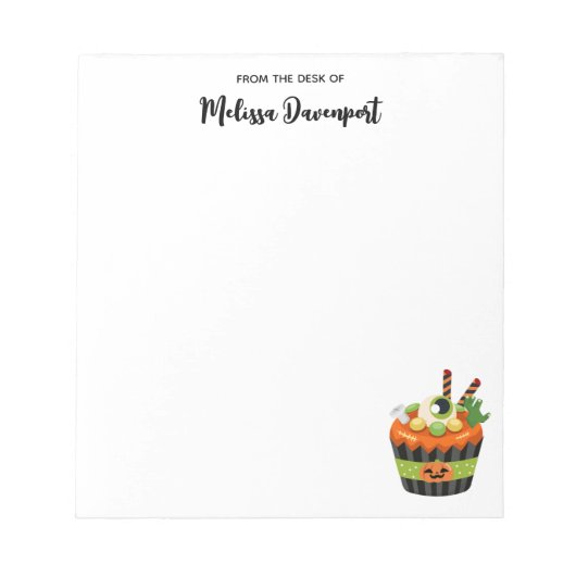 Bloc-note Cute et Déplaisante Halloween Cupcake avec un Big  (Devant)