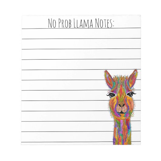 Bloc-note Cute et Funny No Prob Llama Notepad (Devant)