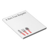 Bloc-note Cute fourche couteau et cuillère dessin de couvert (Incliné)