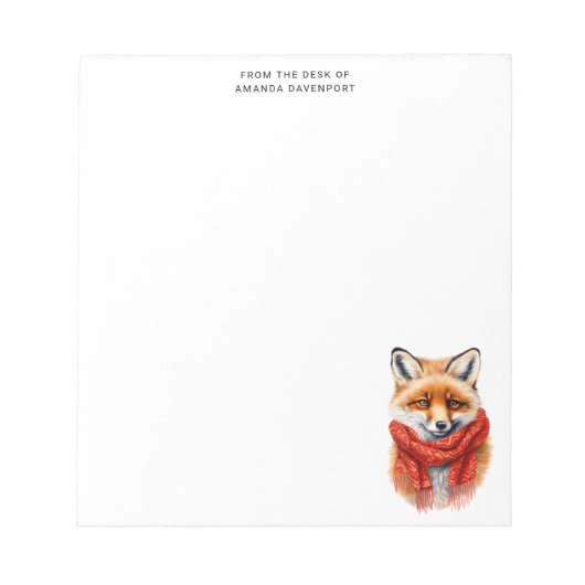 Bloc-note Cute Fox in a Red Scarf Autumn Image (Devant)